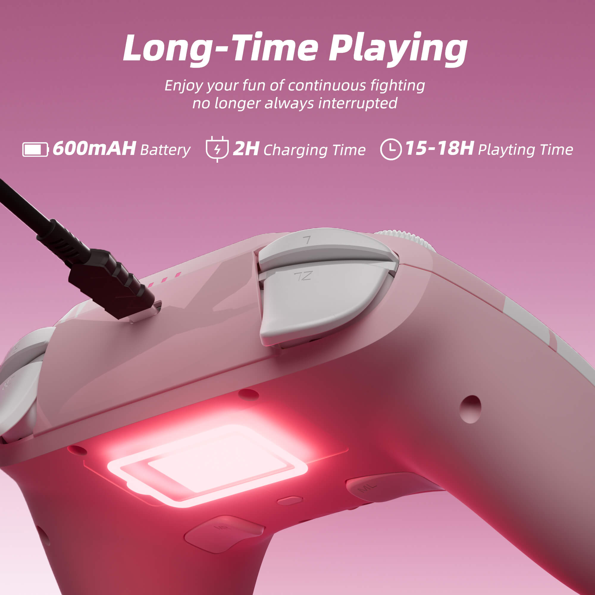 Mytrix Wireless Pro Controller Sakura Pink, Bluetooth Controller with Programmable Mytrix Wireless Pro Controller Sakura Pink, Bluetooth Controller with Programmable